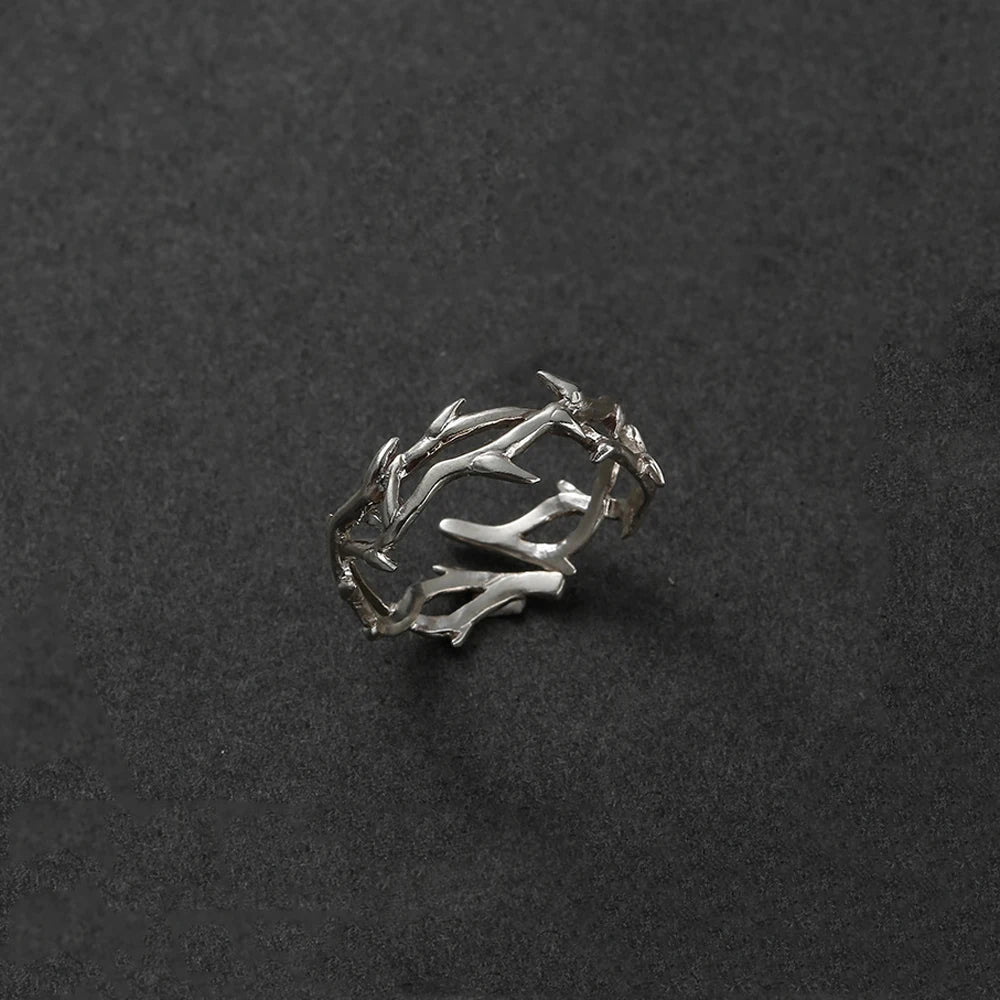 Vintage Style Adherence Men's and Women's Rings with Branches Thorns Couples' Ring Gifts, Fashion and Personality Y2k